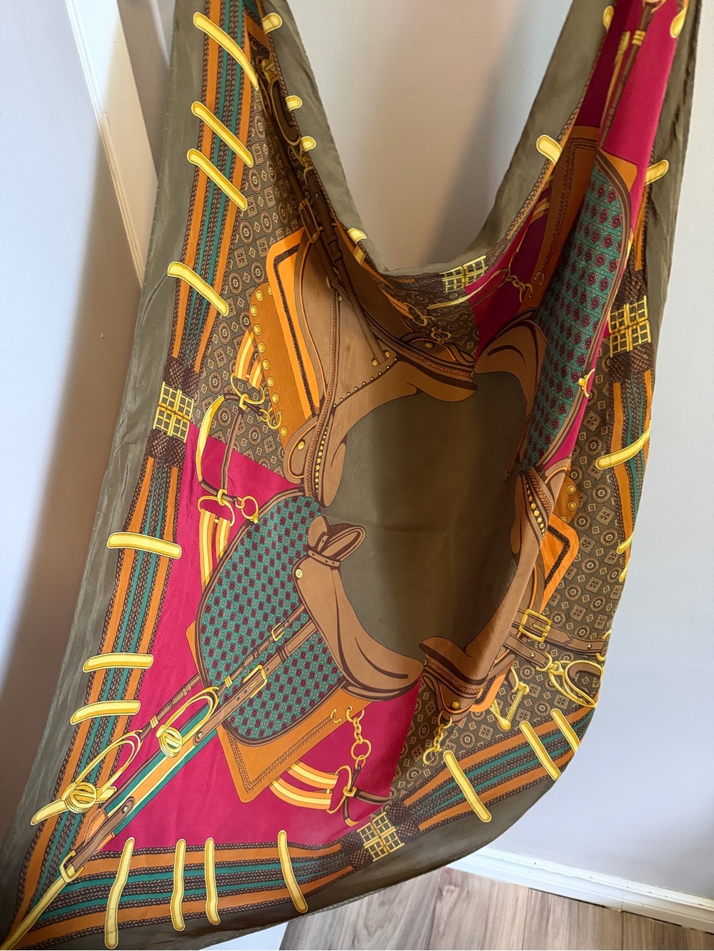 Vintage Pertegaz Equestrian Silk Scarf